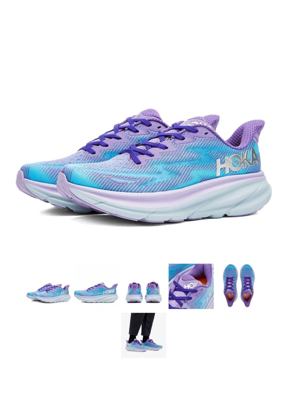 Hoka One Women's Clifton 9 Running Shoes- Chalk Violet/Pastel Lilac *Price Firm*
